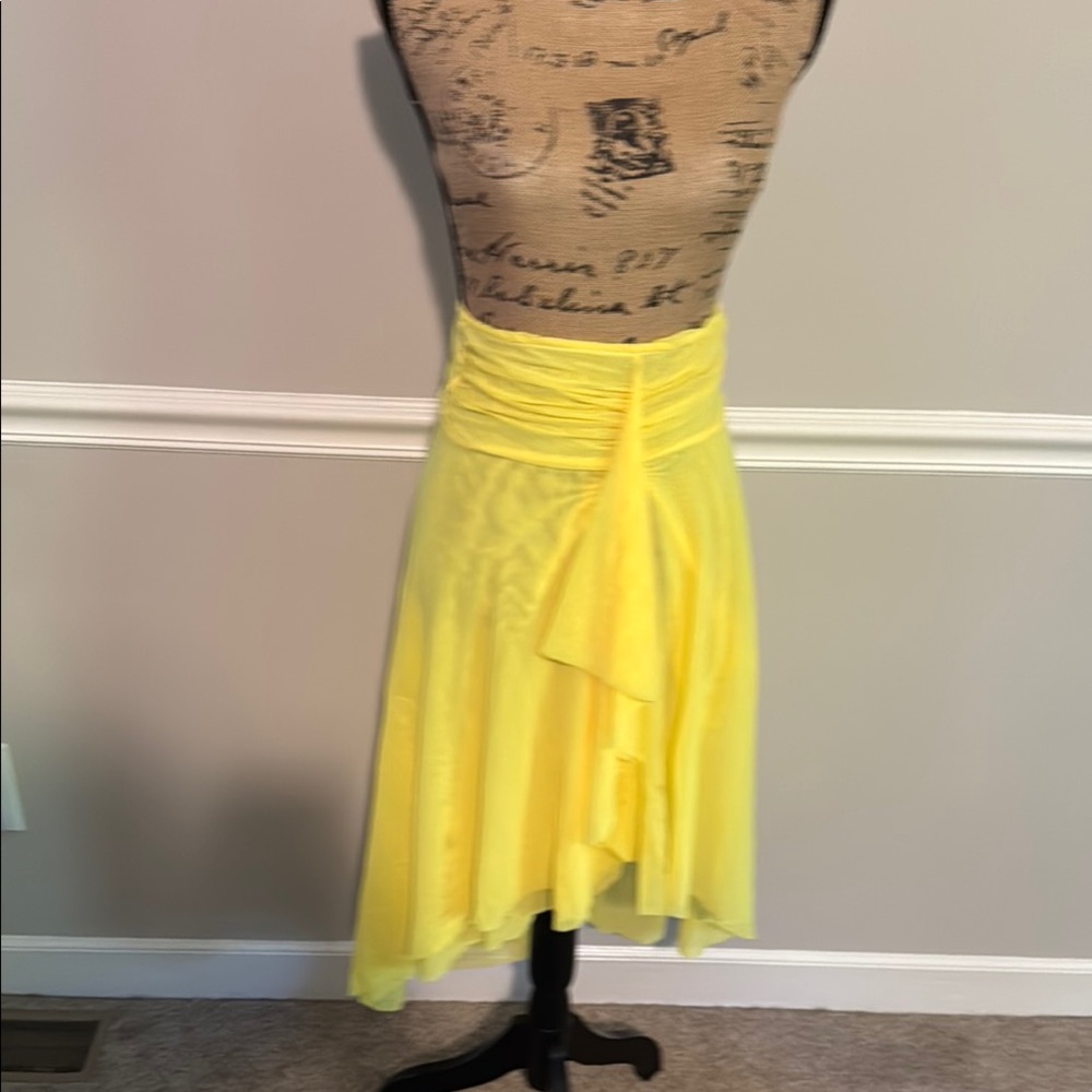 VENUS Yellow Ruched Wrap Midi Skirt size small/medium